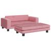 Vidaxl Divano per Bambini con Poggiapiedi, Rosa, 100X50X30 Cm, Velluto