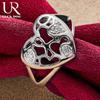 925 Sterling Silver AAA Zircon Heart-shaped Ring Fashion Jewelry Wedding Jewelry