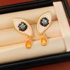 Zircon Devil's Eye Earrings Pleated Crystal Vintage Long Drop Earrings  Party Favors