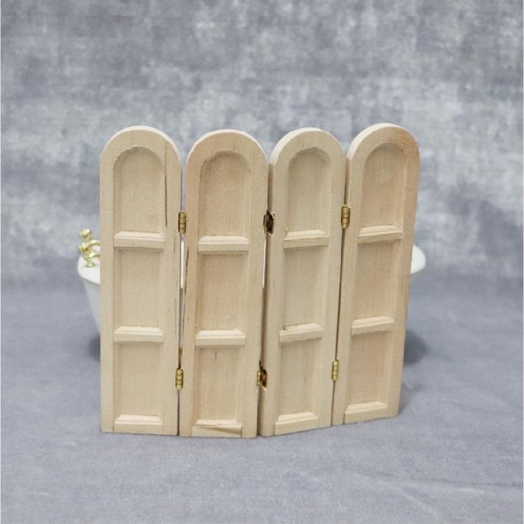 Mini Wooden Room Divider Panel For Dollhouses Bathroom Study Decoration 12.5cm Craftsmanship