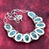 Blue Copper Turquoise Handmade Gemstone Necklace, 925 Solid Sterling Silver Necklace Antique Jewelry, For Thanksgiving