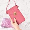 Ladies' Buckle Small Bag, Simple Vertical Style, Transparent, Touch Screen, One Shoulder Crossbody Student Phone Bag