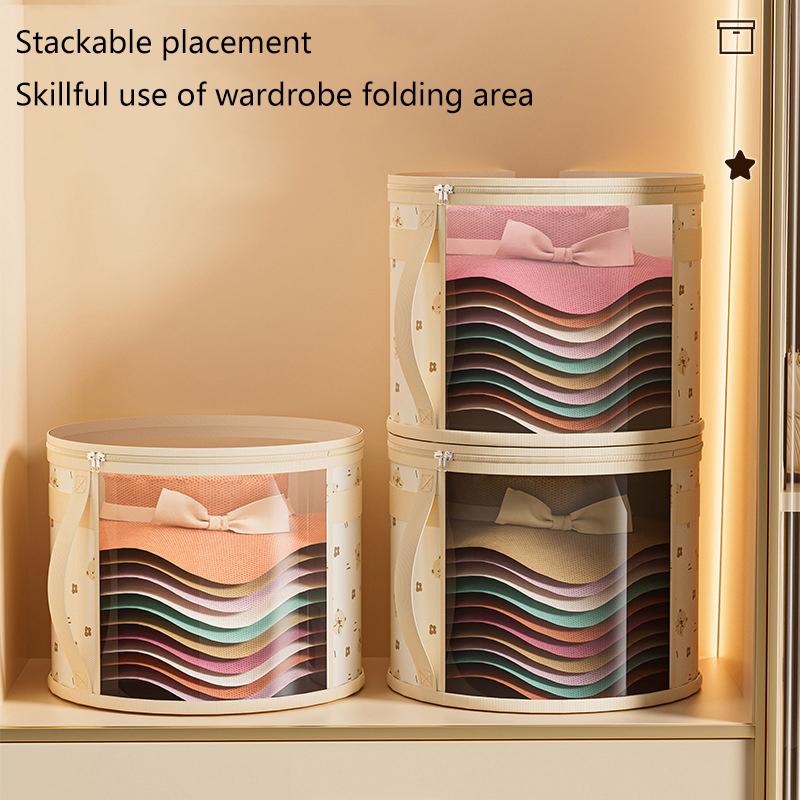 1Pc Hat Storage Bucket, Clothing Hat Travel Organizer, Foldable Round Brim Hat Storage Bag With Handle And Clear Window