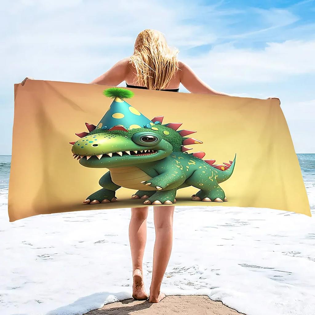 Dinosaur Beach Towel, Dinosaur Towel for Kids Microfiber Bath Towel Poncho Bathrobe,Quick Dry Beach Blanket Sand Proof Towels