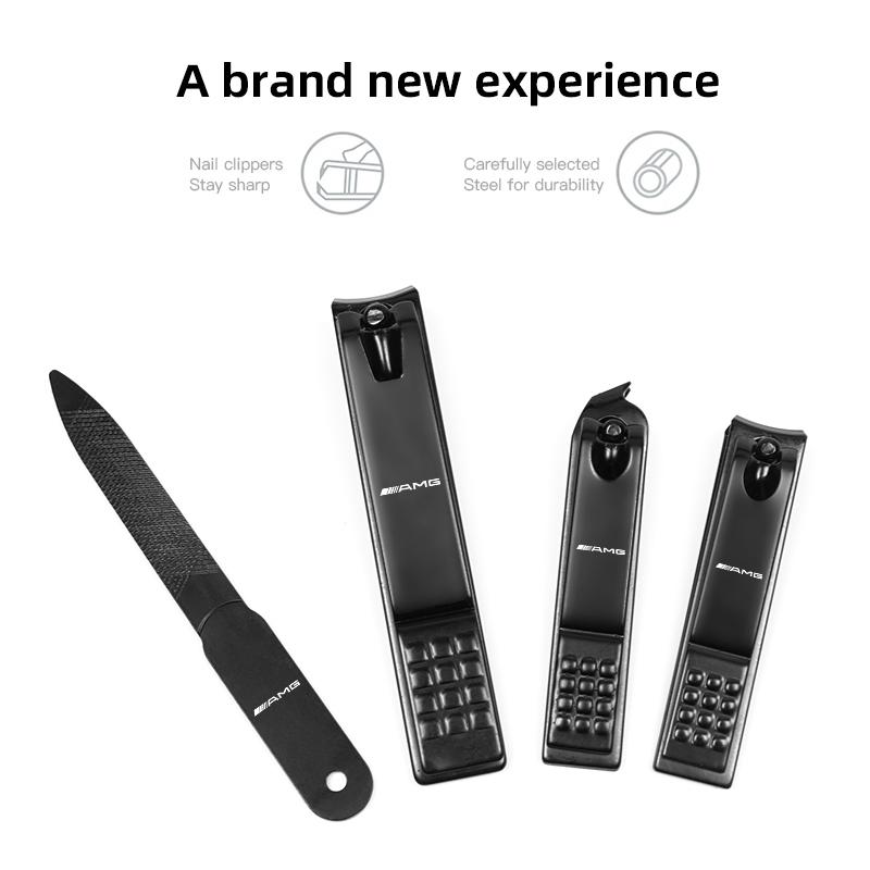 4-in-1 Manicure Tools Nail Clippers Set Gift Box With Car Emblem For Mercedes Benz AMG W203 W205 W206 W211 W140 W169 GLK GLE GLC OR7