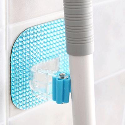 Reusable Crystal Bathroom Cleaning Brush Mop Broom Wall Hanging Holder Plastic Clip Seamless 1 Pc