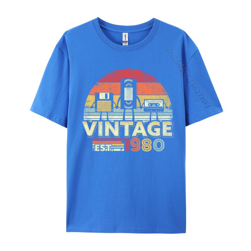 1980 Shirt Vintage 40th Birthday Funny Music Tech Europe Autumn Tops & Tees Normal T-Shirt Cute Birthday T Shirts Top Quality