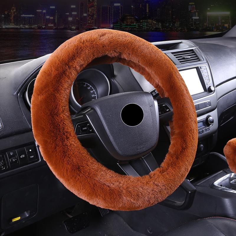 Universal Cute Korean Imitation Rabbit Fur Steering Wheel Cover for Winter