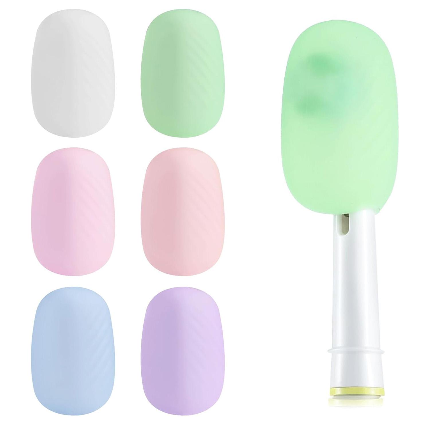 

Набор из 6 силиконовых чехлов для зубных щеток, колпачки для головок электрических и мануальных зубных щеток