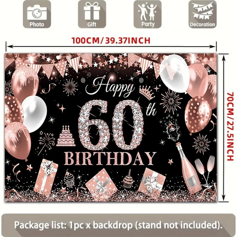 2D Plane - [Party Background] 2D Plane Banner 1 Piece - Banner for a Woman Celebrating Her 60th Birthday