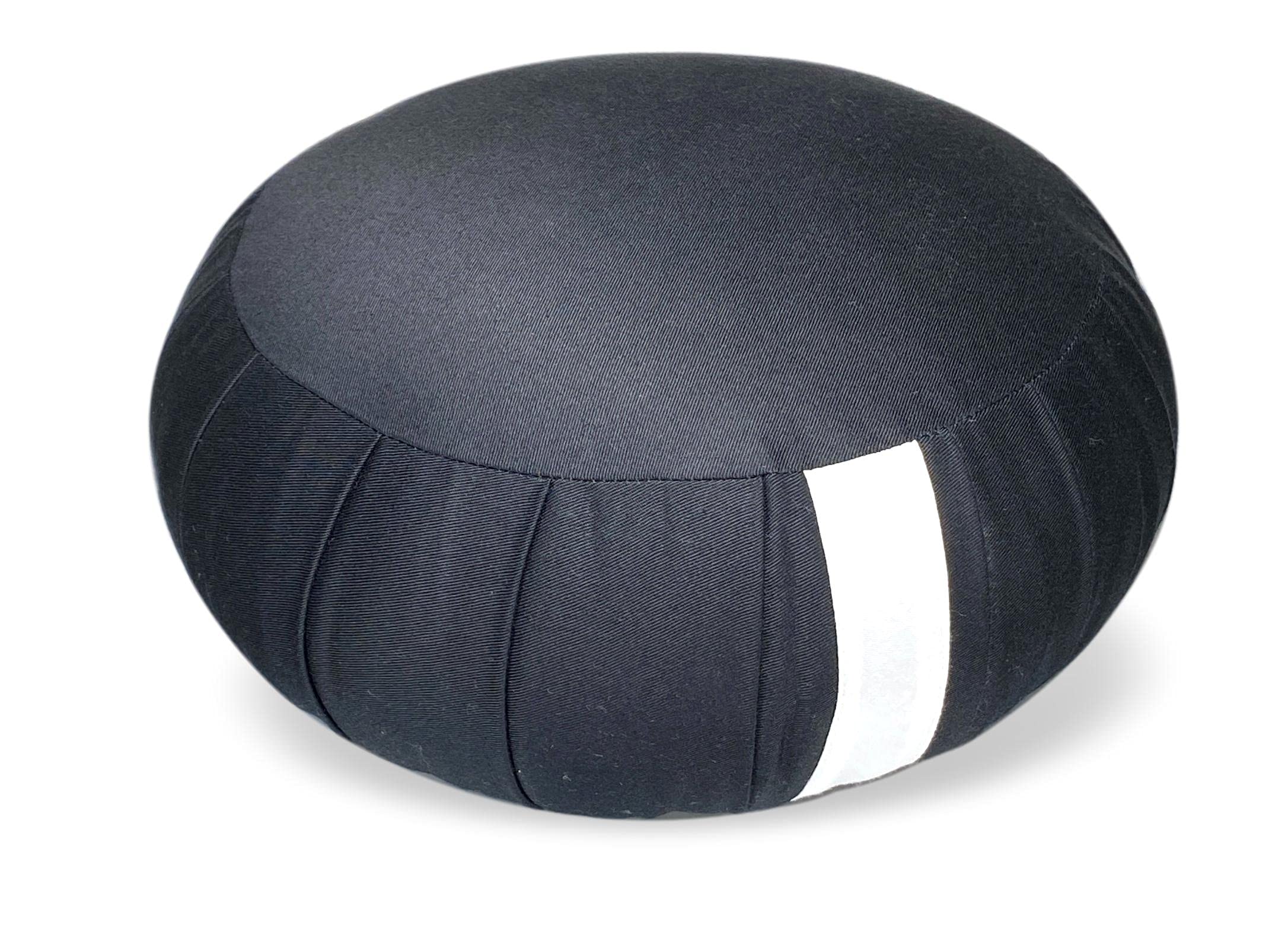 Zen meditation cushion, 30cm diameter, 100% natural kapok cotton, suitable for sitting cross-legged, kneeling, or as a meditation cushion. (Black (cot