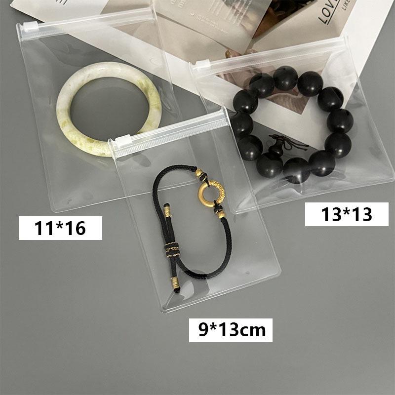 Non-yellowing, non-hardening frosted EVA zipper jewelry bags for earrings and bracelets