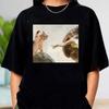 Lustige Katze Gott Schöpfung Adams Meme T-Shirt Unisex Unisex Freizeit Kurzarm Jesus T-Shirt Rundhals T-Shirt Vintage T-Shirts Harajuku