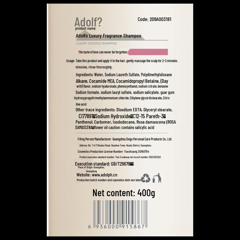 Adolph Luxury Fragrance Shampoo & Body Wash Set