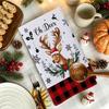Santa Claus Xmas Hand Towels Reindeer Dish Towels Christmas Decorations Cleaning Cloth  Winter Home
