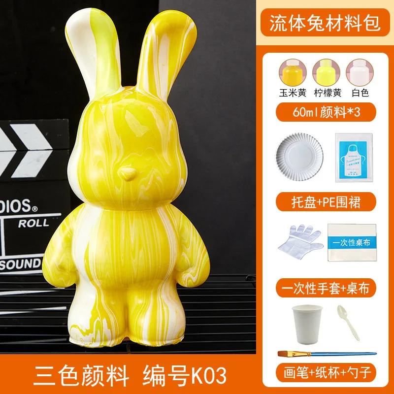 Acrylfarben-Set „Fluid Rabbit White Embryo“ für die Herstellung von handgefertigtem DIY-Spielzeug und kreativen Ornamenten – inklusive Flüssigmalerei-Set für „Fluid White Bear“.