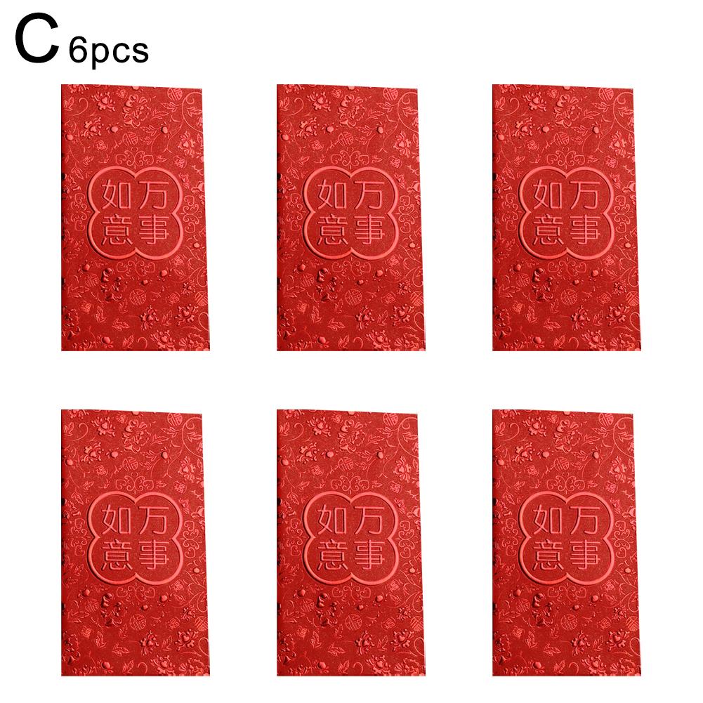 6Pcs Red Envelope New Year Red Pocket Chinese New Year Red Envelopes Red Bag Spring Festival Marriage Birthday Red Envelopes
