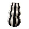 Ceramic Vase with Stripes for Floral Display And Home Arrangement
