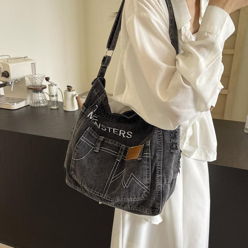 Geanta Denim Geanta De Umar Femeie Laege Capacitate Femei Geanta Crossbody Geanta Student Class
