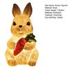 Resin Bunny Figurine Light Up Bunny Holding Carrot Statue Easter Rabbit Sculpture for Spring Farmhouse Home Table Decor