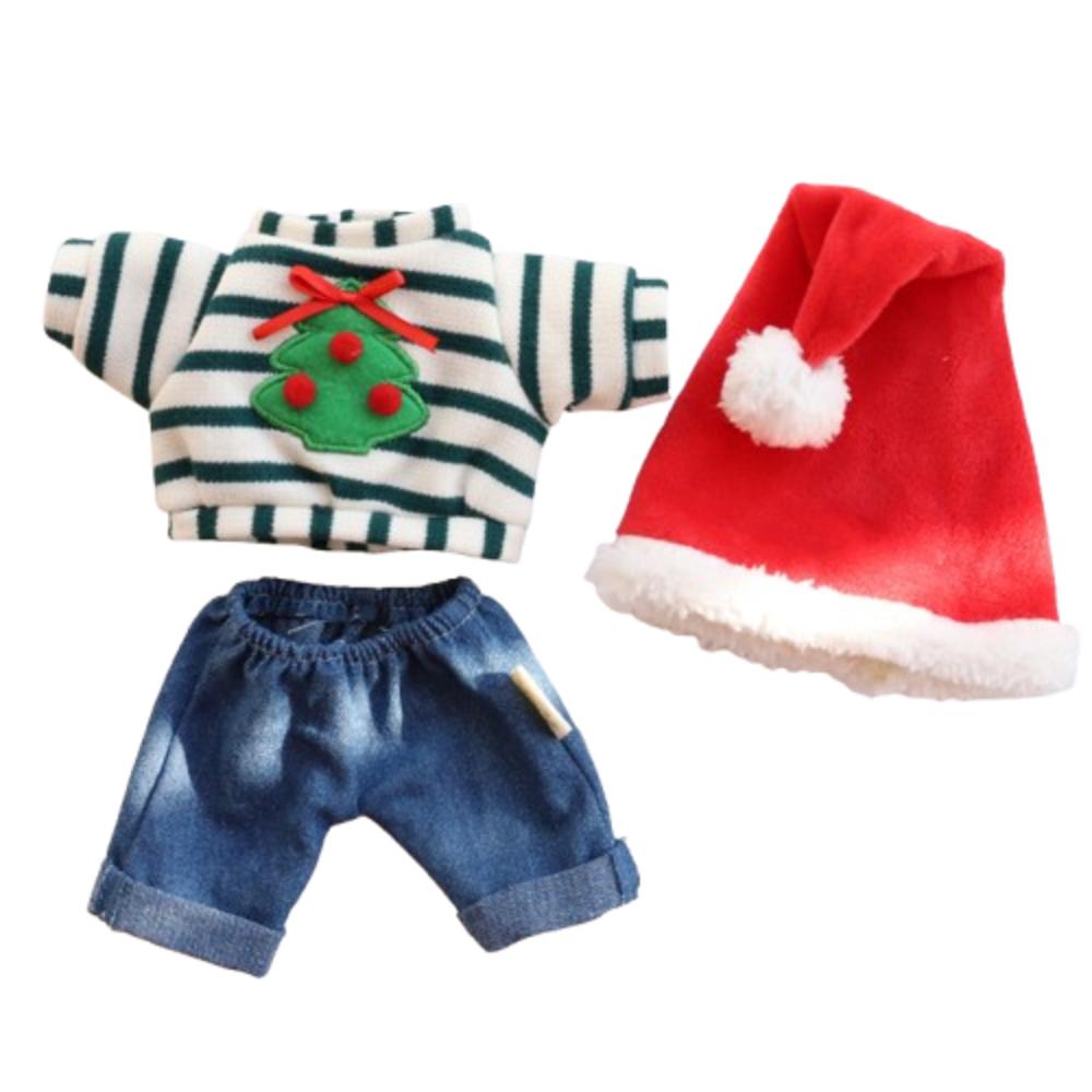 Toy Clothes Joints Doll's Clothes Toy Accessories Christmas Striped Suit   Children Gift