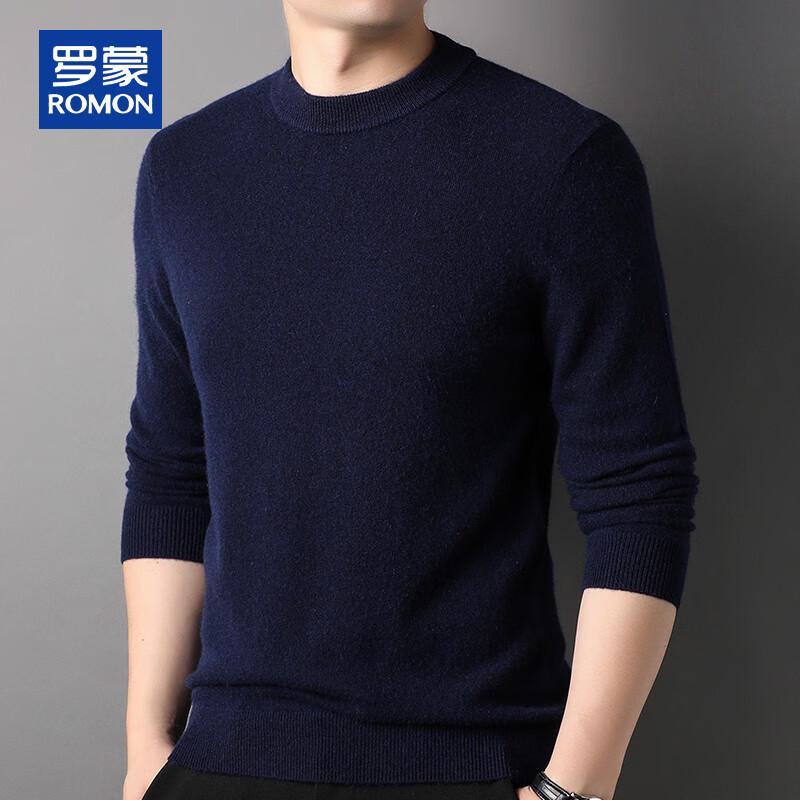 ROMON Men's 100% Pure Cashmere Round Neck Pullover Sweater