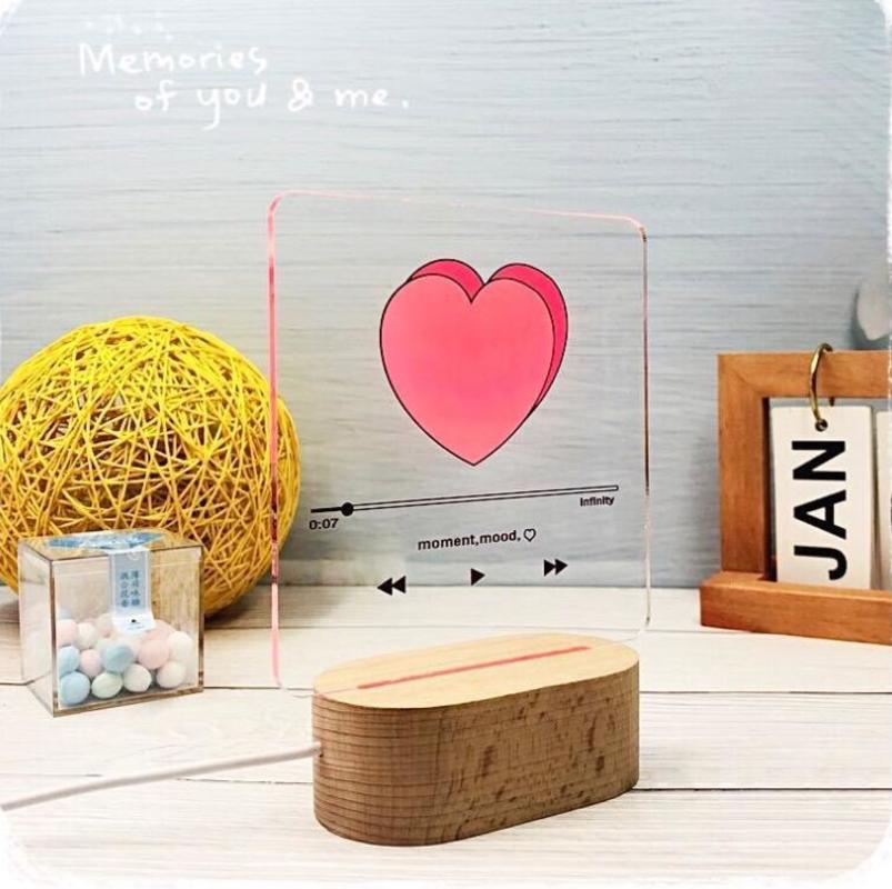 3D Isolator Heart Night Lamp Romantic Creative Bedroom USB Table Valentine'
