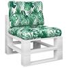 2 Piece Pallet Cushion Set with Leaf Pattern Fabric