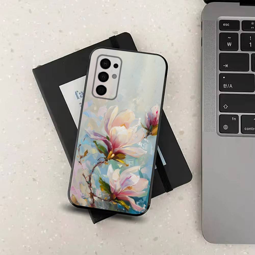 Botanical Art Painting For Samsung Galaxy A53,31,52,72,41,22,73,32,71,Note,J7,8,9,5G Soft Black Silicone Phone Case