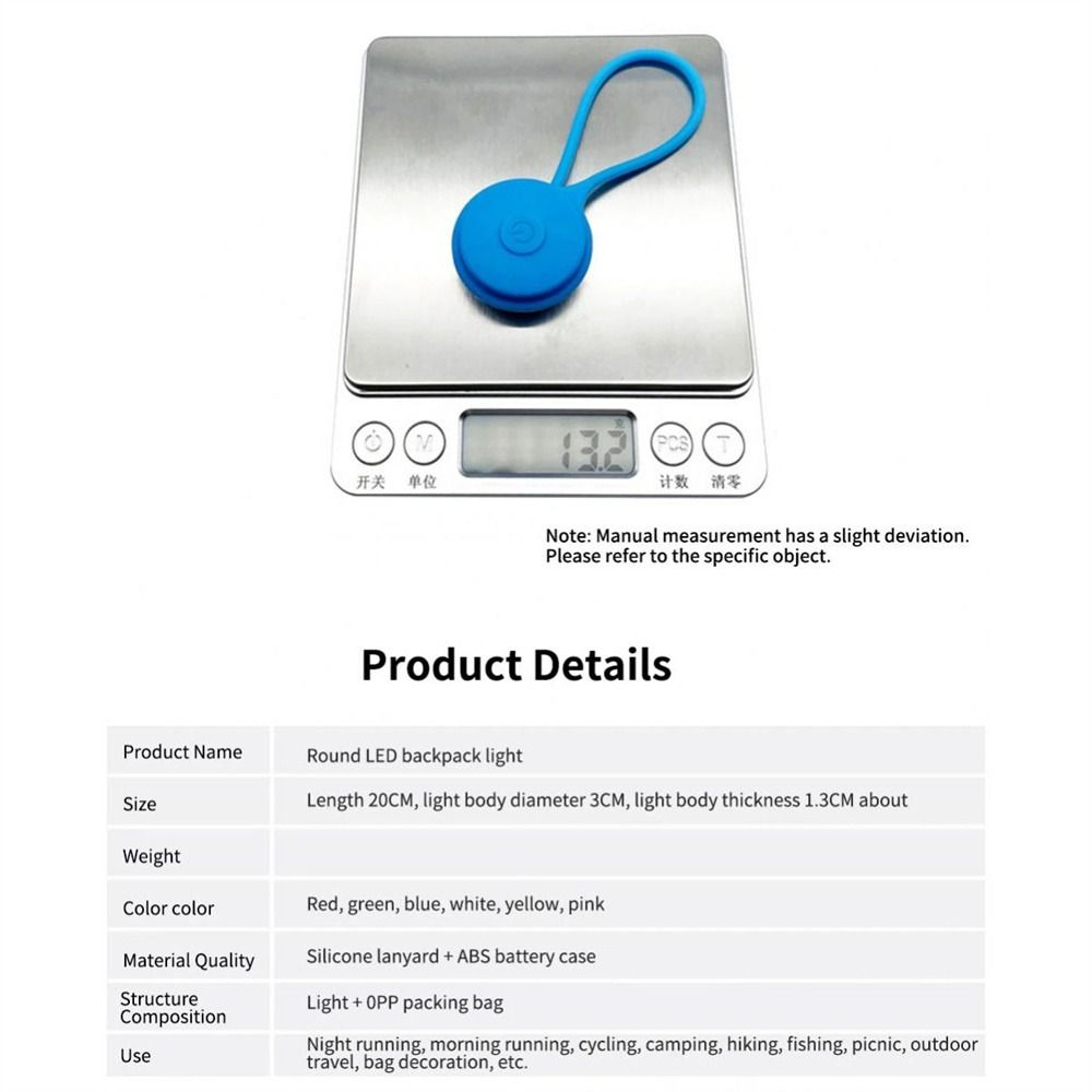 Riding Night Running Silicone Bike Warning Light LED Backpack Light Bicycle Light Bike Rear Light