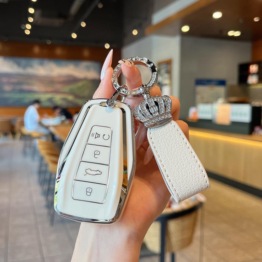 Car Key Case Fob Cover For Geely Coolray Keychain Remote Protection Cover Bag Shell With Housing Keychain Car Accessories