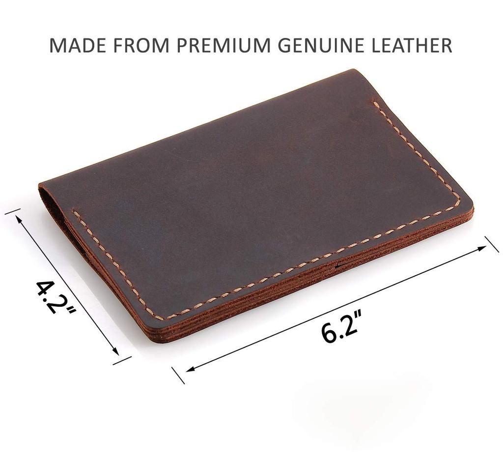 Robrasim Field Notes Leather Journal Cover, Moleskine Cahier Notebook Cover, Handmade Vintage Leather Cover for 3.5" X 5.5" Notebooks, Coffee