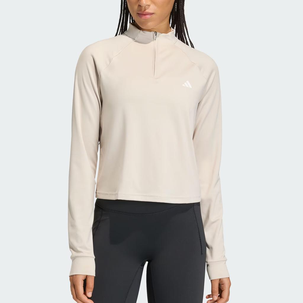 adidas We 1/4 Zip Sports Stand Collar Long Sleeve Quick Dry T-Shirt Women Tops KC0403