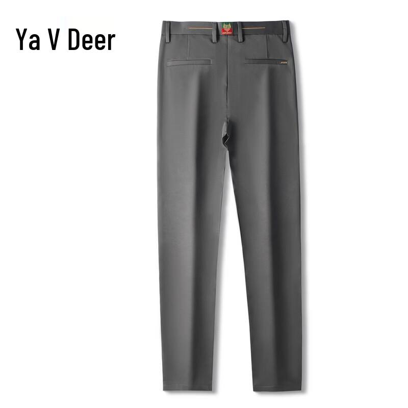 Yalu Men s 2025 Winter Elastic Waist Straight Leg Casual Dress Pants 34
