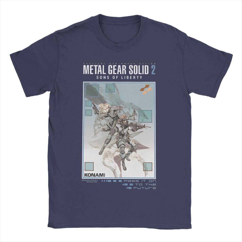 Men Women MGS2 Snake Raiden T Shirt Metal Gear Game 100% Cotton Clothing Vintage Short Sleeve Crew Neck Tees Plus Size T-Shirt