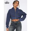 Felpa con cappuccio da yoga foderata in pile da donna, manica lunga, top sportivo, per allenamento invernale, abbigliamento casual