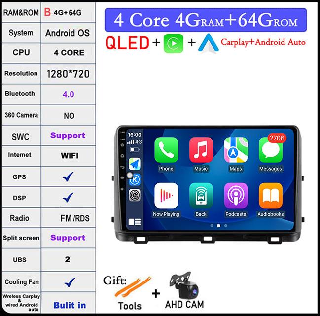 9'' Android 14 For Kia Ceed 3 CD 2018 - 2022 Carplay Auto Car Radio Multimedia GPS Video Player Stereo DSP Head Unit WIFI+4GLTE