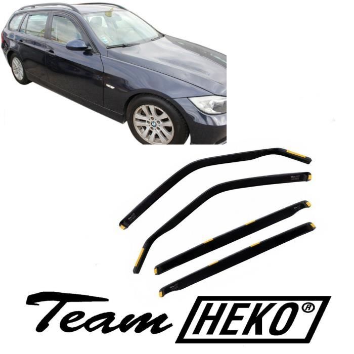 Air Deflectors - J&J AUTOMOTIVE - BMW 3 Series E91 - Smoked - Reinforced Acrylic - Easy Installation