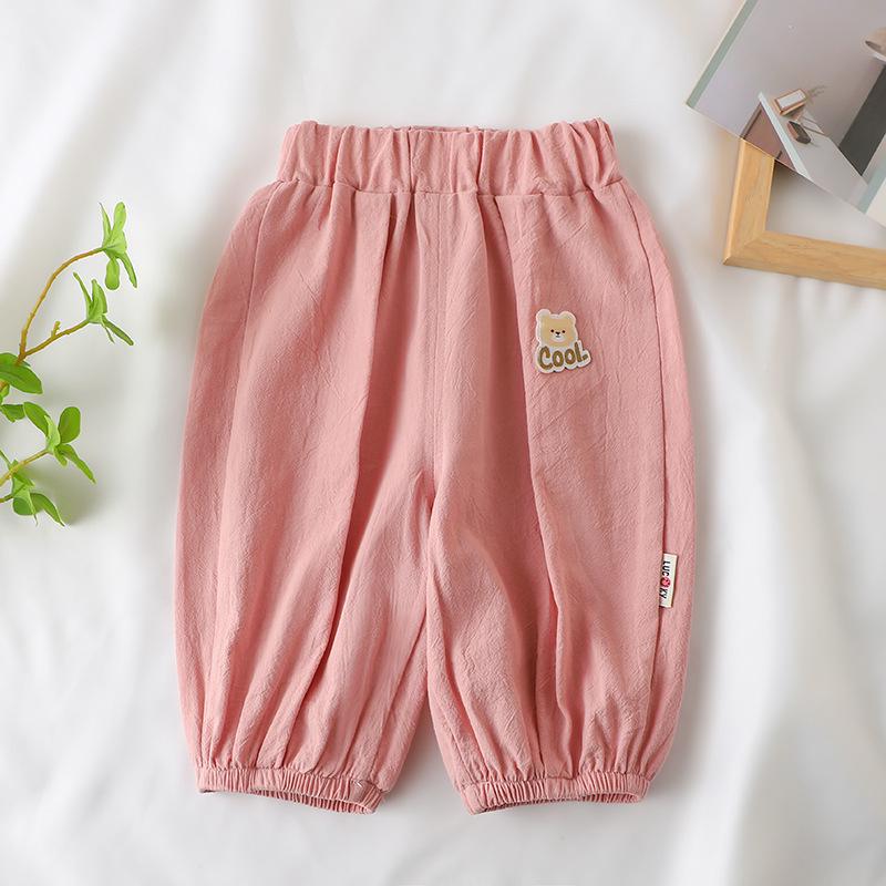 Summer Arrival A-Line Cotton Wide-Leg Lantern Pants with Elastic Cuffs for Babies