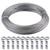 Stainless Steel Wire Rope Hanging Kit for Outdoor String Lights with Thimble Hook & Tension Cable Railing Set.