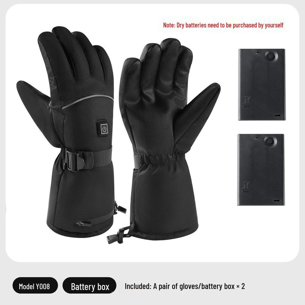 Unisex Electric Heated Gloves for Cold Protection: Rechargeable, Thickened for Outdoor Skiing & Cycling
