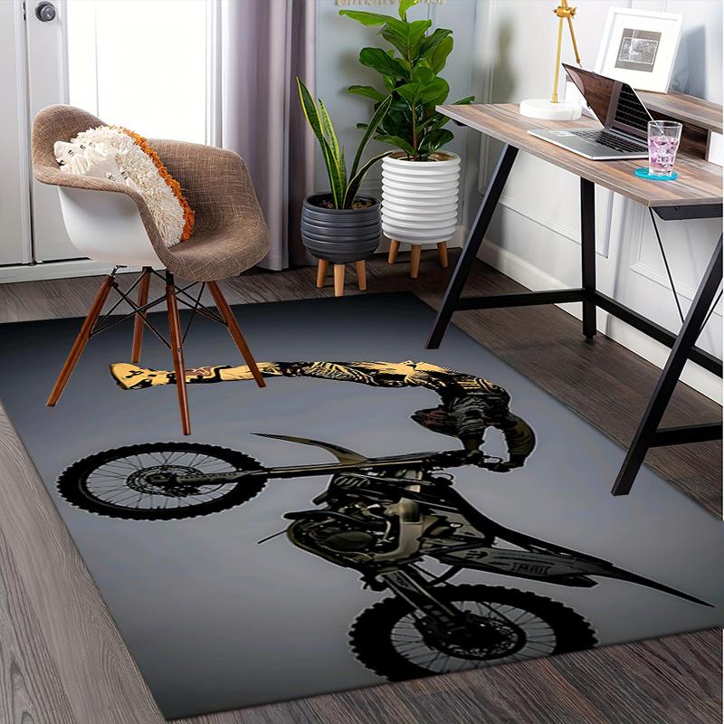 Motorcycle Theme Office Carpet Chair Mat Large Desk Protector for Home Decor, Sofa Rug, Office Flooring, Gift Idea for Any Room