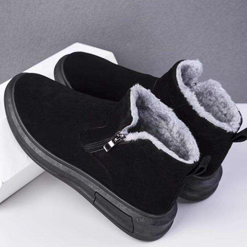 Sněhule pro muže Zimní s integrovanou kožešinou Vodotěsné a protiskluzové s tlustým fleecem Jednonohé vysoké bavlněné boty Teplé bavlněné boty