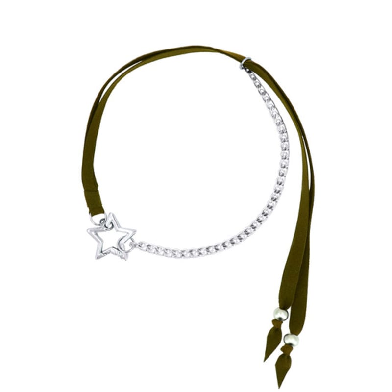 DARINGDarling Star suede Necklace (Brown)