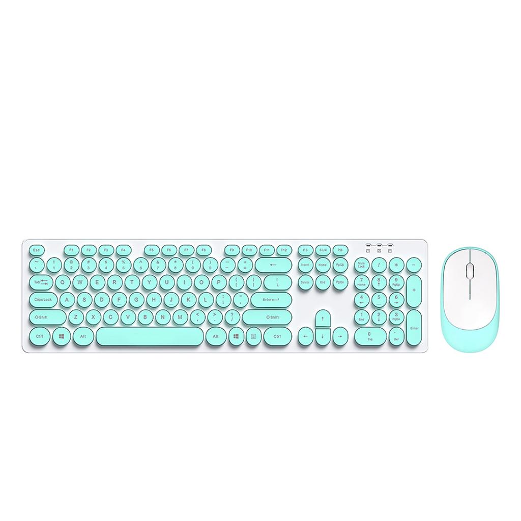 T-WOLF TF770 2.4G Wireless Keyboard Mouse Combo  Punk Round Keycap Comfortable   Typing Wide Compatibility Pink