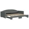 Pull Out Daybed Dark Gray 90 x 200 cm Fabric