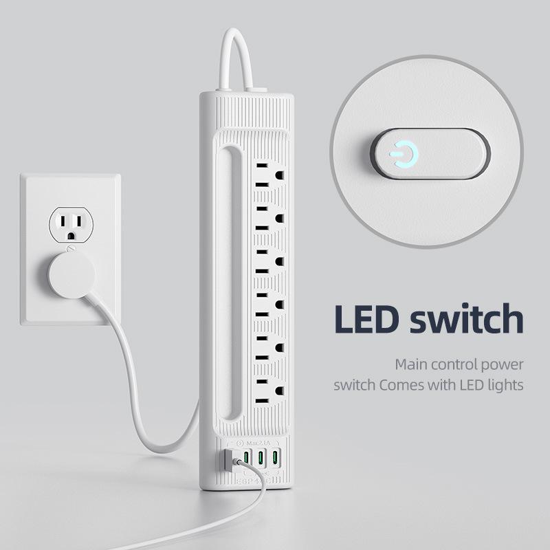 American Standard USB Power Strip: Safe & Durable Converter Plug for US, Mexico, Canada, Taiwan