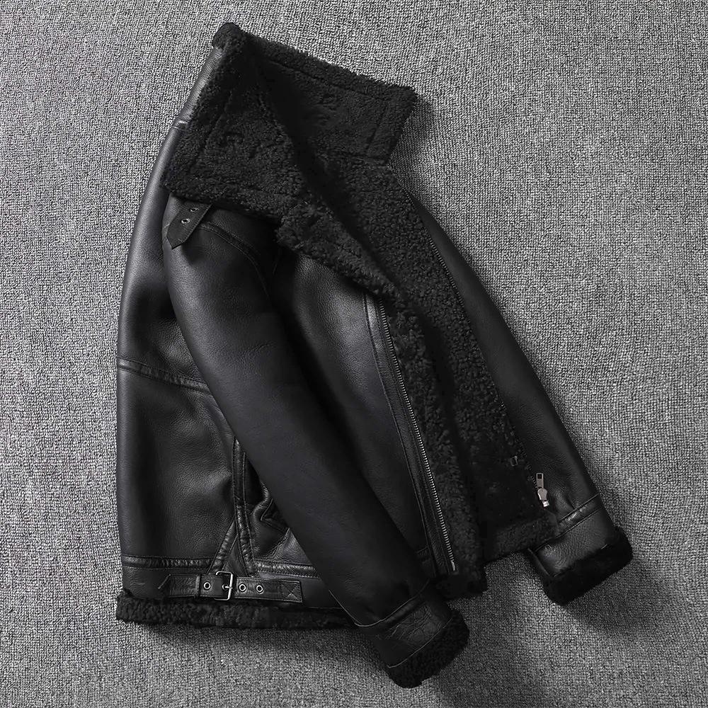 Genuine Leather and Fur One-piece Lamb Fur Genuine Leather Leather Jacket Men's Large Size Thickened Jacket