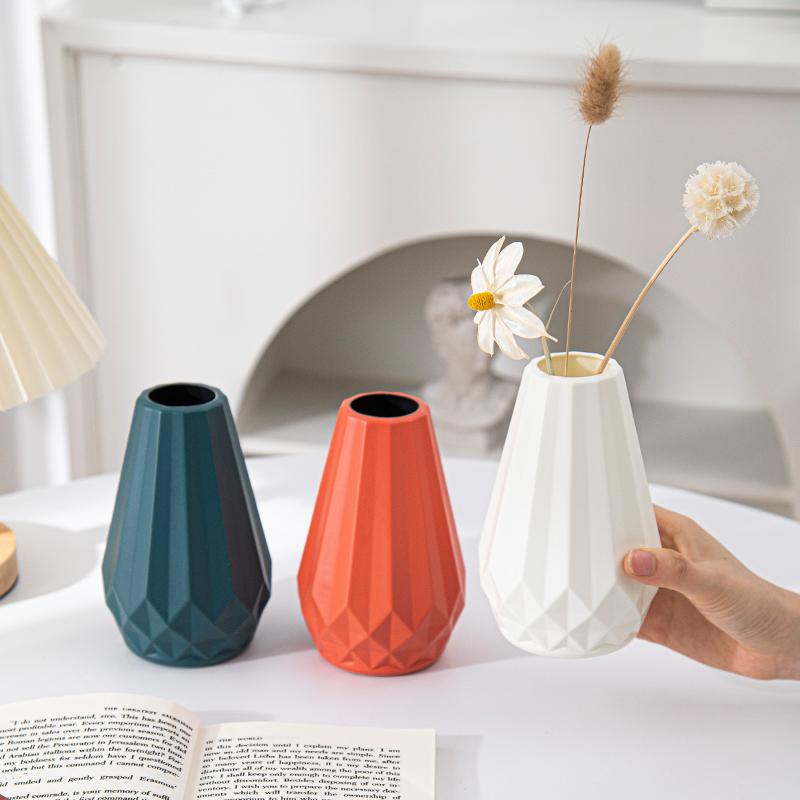 3color Nordic Flower Vase for Room Decor Plastic Flower Arrangements Decorations Hydroponic for Plants Home Desktop Ornaments