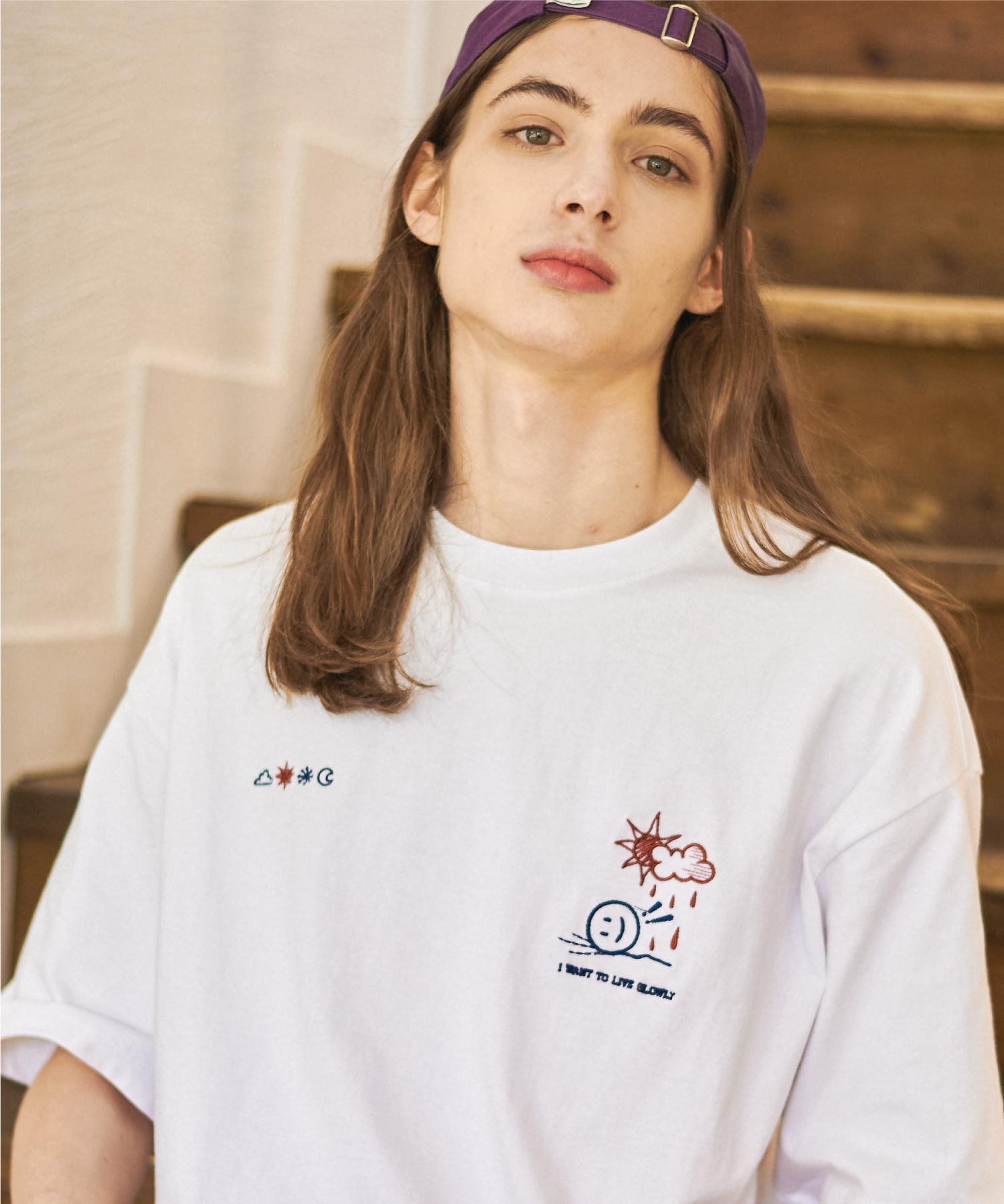 Compagno Love Slowly Embroidered Short Sleeve White White/L